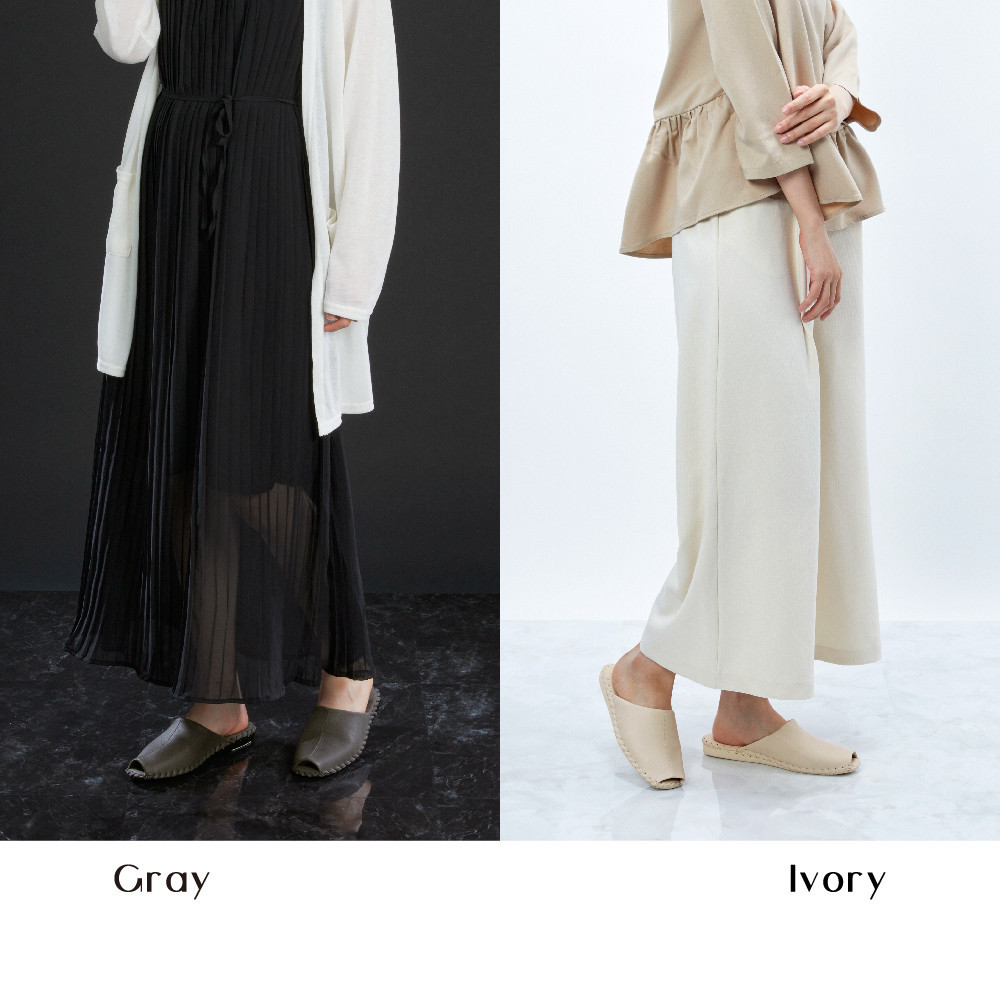 【ギフト専用】 9951 スリッパ グレー M（23.0cm～23.5cm）パンジー 日本製 高級 レディース ルームシューズ 手縫い おしゃれ シンプル 滑り止め 静音 履き心地抜群 ホテルライク 来客用 ギフト 贈り物 敬老の日 母の日 記念日 お返し 人気