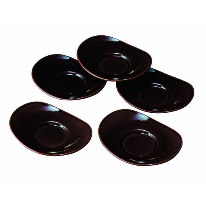 茶托 茶たく 4.5寸 長角型 溜 松葉 5枚組 五枚 セット 湯道具 茶道具 和食器 食器 お皿 プレート 漆器【YG101】