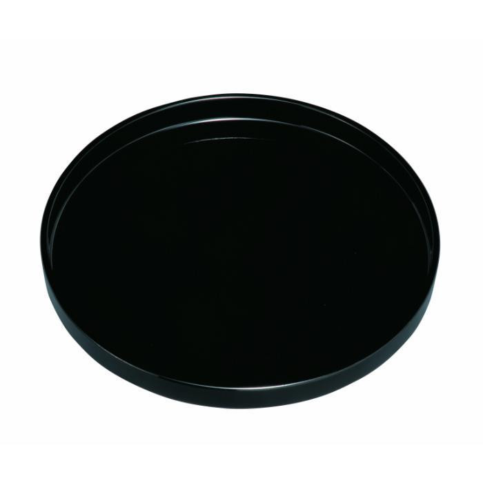 切立丸盆 30cm 黒 両面塗 研き仕上げ ［YG446］