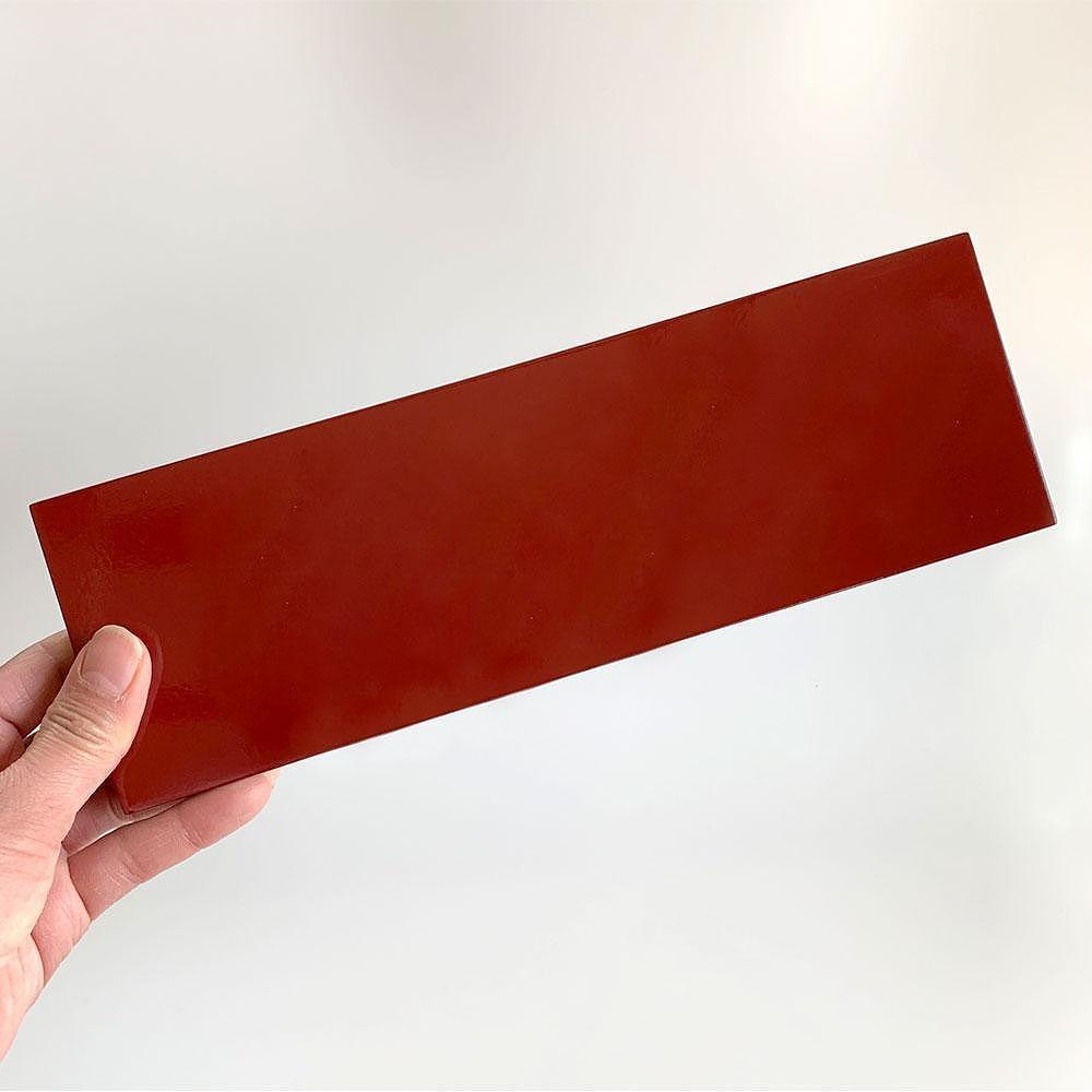 木製 短冊板 花台 敷板 床の間 黒/朱 9号(27cm)【YG360】