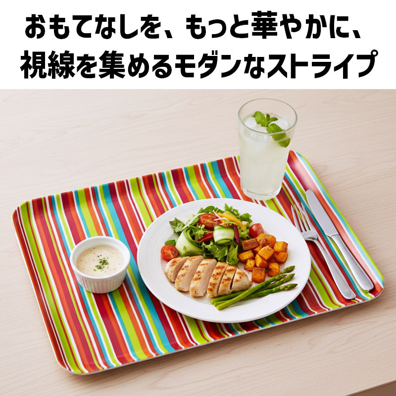 TATSU-CRAFT マグネットトレー SS 21.5cm ミラノストライプ CP キャンディピンク すべり止め付き ［Tk1063］