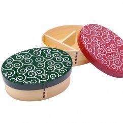 紀州漆器 曲げわっぱ 弁当箱 2個セット 唐草 木製 天然杉 ［YS48］