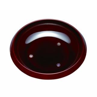 菓子鉢 7.5寸 総溜 明月(コマ型)【YG65】