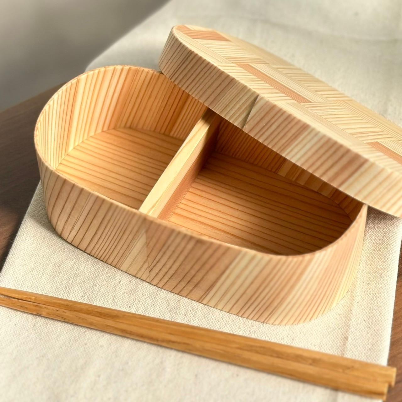 九州杉 国産 曲げわっぱ 網代柄 被せ蓋 弁当箱 まげわっぱ［YS156］