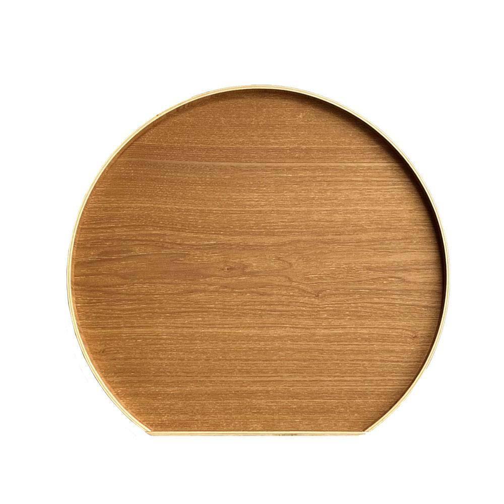 紀州漆器 木製 半月盆 ナチュラル 白木 お盆 トレー［YS51］