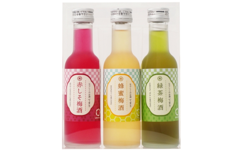 梅酒「てまり」3種飲み比べセット 180ml (赤しそ/蜂蜜/緑茶) ※化粧箱入り / 紀州南高梅 ウメシュ 和歌山 梅酒 赤しそ梅酒 蜂蜜梅酒 緑茶梅酒 うめ ウメ うめ酒 ウメ酒【kis137-1】