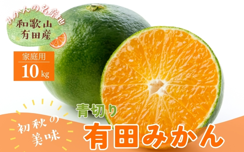 【先行予約】【2026年9月より発送】【初秋の美味】【農家直送】有田育ちのご家庭用青切り有田みかん　10kg　※北海道・沖縄・離島配送不可【ard046D】