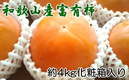 ［厳選・産直］和歌山産の富有柿約4kg（化粧箱入り）（2L～4Lサイズ）【2024年11月上旬～2024年12月上旬頃順次発送】【tec401A】