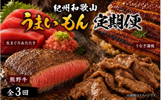【全3回】まぐろ・うなぎ・和牛を楽しむ贅沢定期便C / 鮪 マグロ 刺身 たたき 鰻 ウナギ 蒲焼き 熊野牛 肉 牛肉 和牛 黒毛和牛 ヒレ シャトーブリアン ステーキ 赤身 こま切れ 【tkb388】