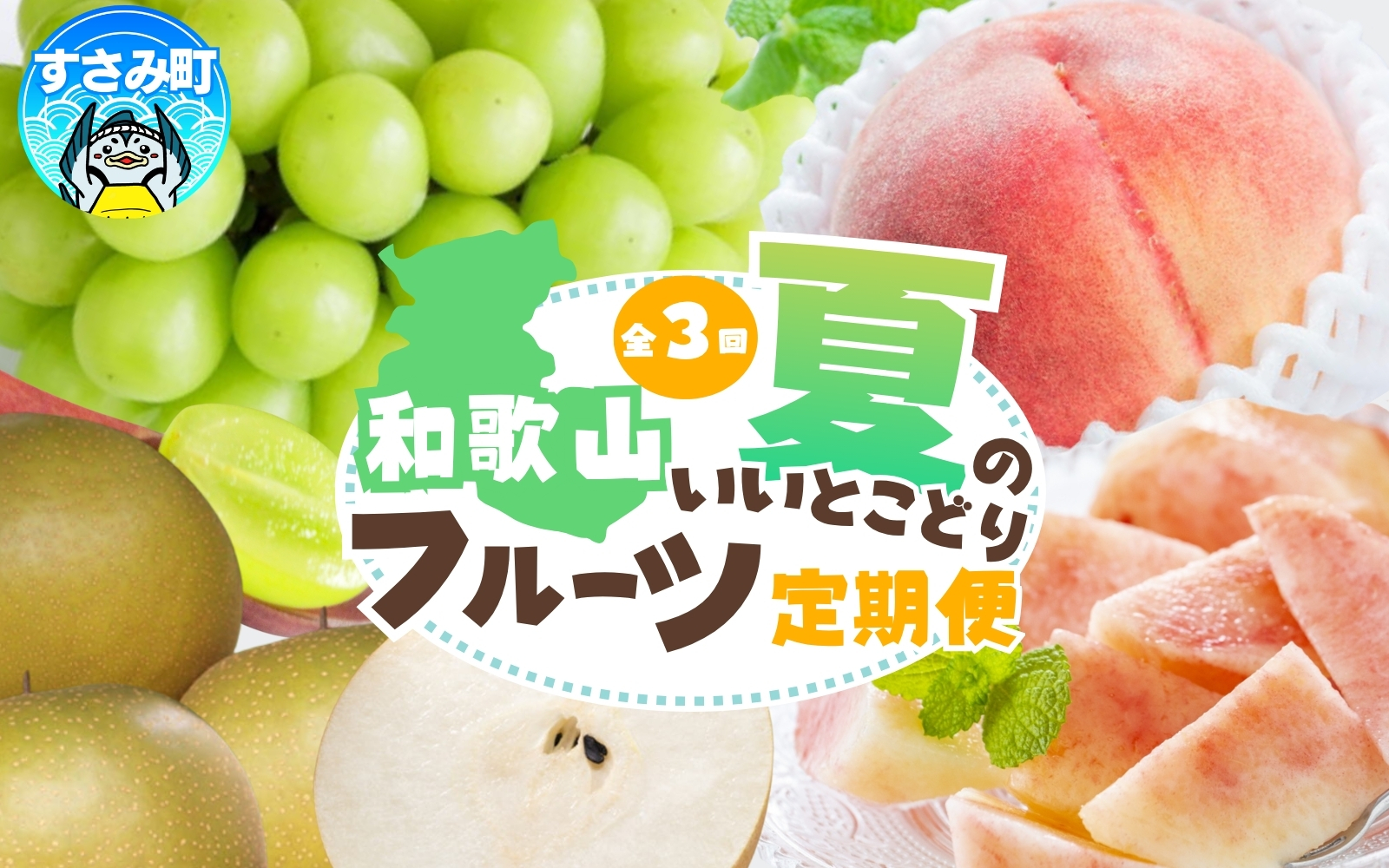 定期便全3回 【7月・8月・9月発送】 和歌山の夏の人気フルーツをお届け（桃・梨・シャイン）【tkb429】