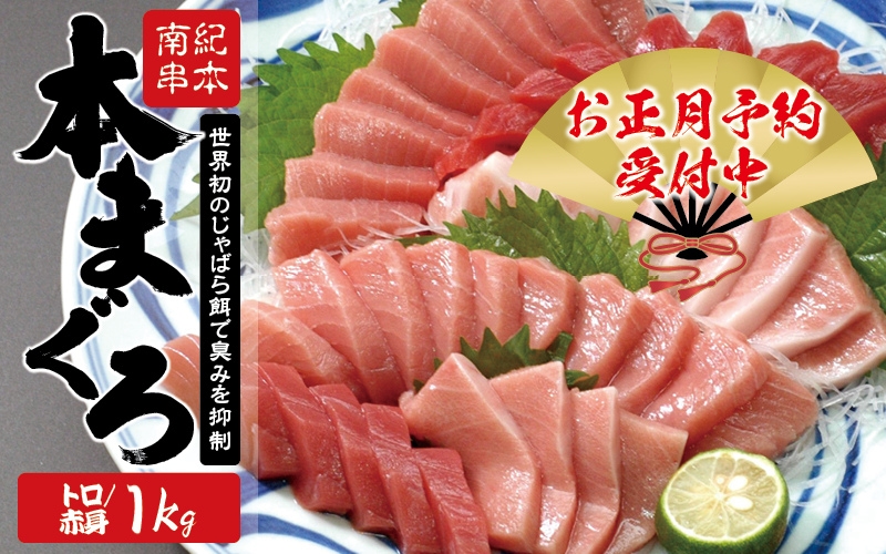 【お正月予約 12月26日～30日発送】本マグロ トロ＆赤身セット 1kg（養殖） 濃厚な赤身と高級部位トロの鮪好きにはたまらないセット 【串本町×北山村】 高級 クロマグロ まぐろ マグロ 鮪 中トロ 赤身 柵 マグロ中トロ 刺身【nks105A-sg】