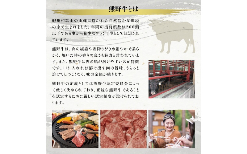 希少和牛 熊野牛ロース すき焼き用 約500g ＜冷蔵＞ すき焼き 牛肉 肉 赤身 ロース 和牛