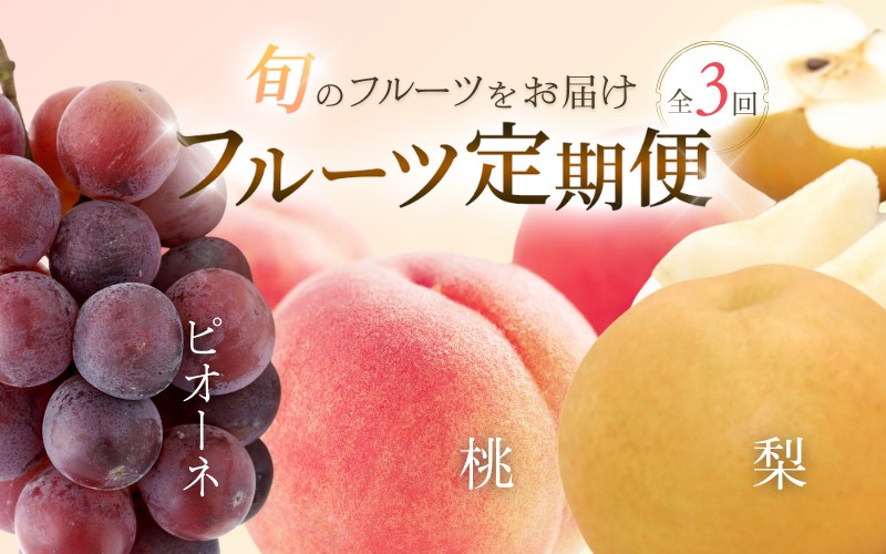【3か月定期便】和歌山産フルーツ定期便！人気の桃・梨・ピオーネ　旬のフルーツを毎月お届け♪ / 果物 フルーツ 桃 梨 ピオーネ 定期便【tkb114】