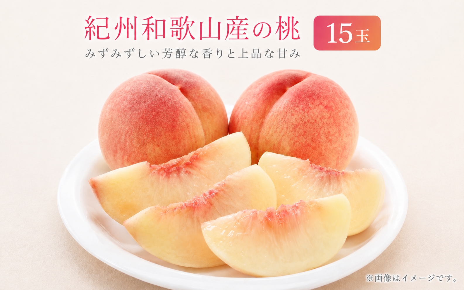 紀州和歌山産の桃　１５玉　化粧箱入 ※2027年6月下旬頃〜8月上旬頃次発送（お届け日指定不可） 【uot780A】