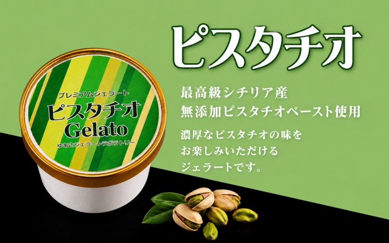 プレミアムジェラート／ピスタチオ 12個セット／ジェラート シャーベット アイスクリーム 100ml ／ゆあさジェラートラボラトリー 紀伊国屋文左衛門本舗 SenZanAn Premium Ice Cream