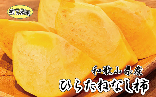 【2026年発送分予約】和歌山秋の味覚　平核無柿（ひらたねなしがき）　約7.5kg ※2026年10月上旬頃〜11月上旬頃に順次発送（お届け日指定不可）【uot700A】