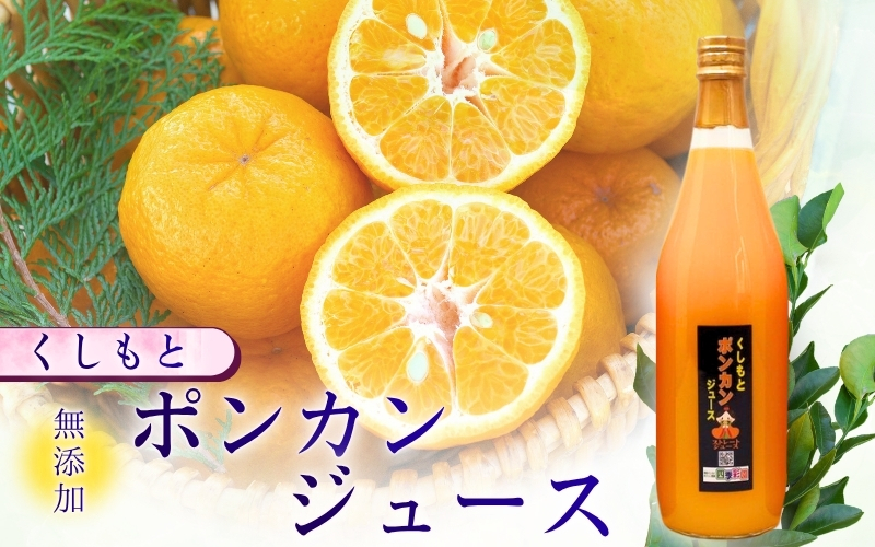 無添加！くしもとポンカンジュース B 720ml ×2本セット まるごと絞った果汁100%ジュース / ドリンク 柑橘 ぽんかん フルーツ みかん ミカン オレンジ 限定 和歌山【sse210】