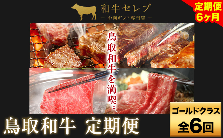 【和牛セレブ】 鳥取和牛 定期便 ゴールドクラス 全6回 6ヶ月『和牛セレブ｜お肉ギフト専門店』《お申込み月の翌月から発送》鳥取県 八頭町 和牛 牛 牛肉 国産 黒毛和牛 和牛セレブ しゃぶしゃぶ 焼肉