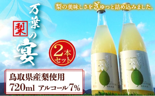 鳥取県産梨リキュール「万葉の宴」2本セット 株式会社北岡本店《90日以内に出荷予定(土日祝除く)》鳥取県 八頭町 リキュール 送料無料