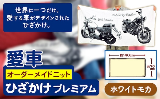 愛車オーダーメイドニット ひざかけプレミアム ホワイトモカ 有限会社 三浅あみものセンター《90日以内に出荷予定(土日祝除く)》鳥取県 八頭町 愛車 思い出 オーダーメイド オリジナルひざかけ ブランケット