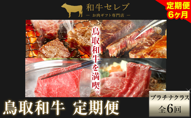 【和牛セレブ】 鳥取和牛 定期便 プラチナクラス 全6回 6ヶ月『和牛セレブ｜お肉ギフト専門店』《お申込み月の翌月から発送》鳥取県 八頭町 和牛 牛 牛肉 国産 黒毛和牛 和牛セレブ しゃぶしゃぶ 焼肉