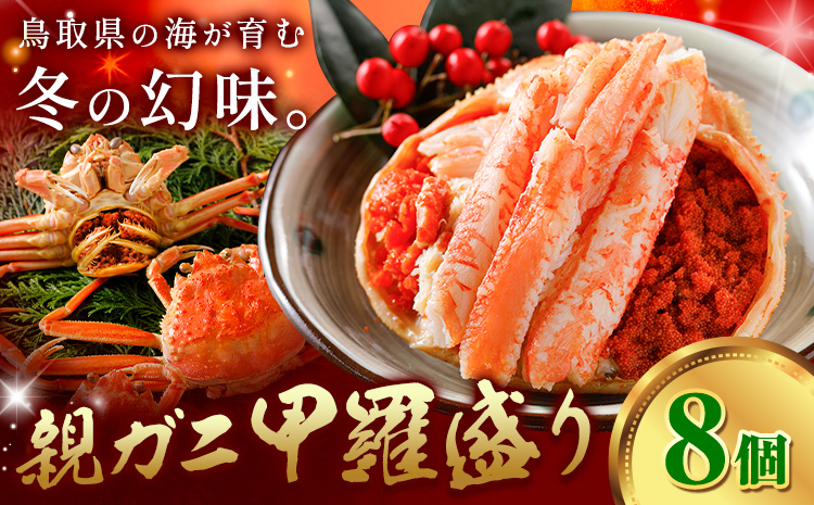 【ふるさと納税】カニ 親ガニ 甲羅盛り 8個 《30日以内に出荷予定(土日祝除く)》 SOO合同会社 鳥取県 八頭町 送料無料  蟹 かに 親がに 甲羅 ボイル