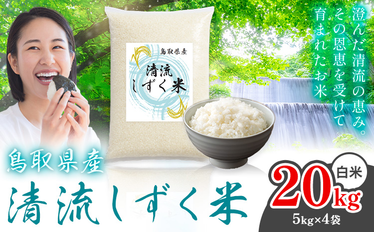 【速攻出荷！】鳥取 ふるさと 白米 20kg 清流しずく米《7-14営業日以内に出荷(土日祝除く)》鳥取県 八頭町 米 お米 ご飯 八頭 ふるさと無洗米 生活応援 ブレンド米 複数原料米 訳あり 小分け kome ご飯