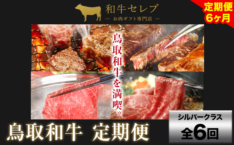 【和牛セレブ】 鳥取和牛 定期便 シルバークラス 全6回 6ヶ月『和牛セレブ｜お肉ギフト専門店』《お申込み月の翌月から発送》鳥取県 八頭町 和牛 牛 牛肉 国産 黒毛和牛 和牛セレブ しゃぶしゃぶ 焼肉