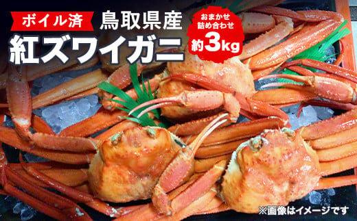 752.鳥取県産ボイル紅ズワイガニおまかせ詰め合わせ(約3kg)※着日指定不可※離島への配送不可※2026年2月上旬～4月下旬頃に順次発送予定