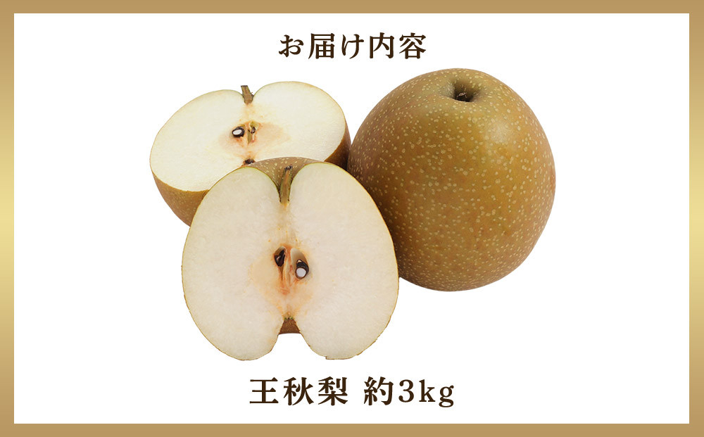299.【先行予約】王秋梨 3kg前後 ◇◇　※2026年10月下旬～12月上旬頃に順次発送予定