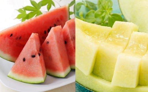 252.【先行予約】【品種はおまかせ】スイカ(5～6kg×1玉)＋メロン(1～1.5kg前後×1玉)セット鳥取県産◇ ≪すいか 果物 フルーツ くだもの 鳥取県北栄町≫ ※6月上旬～7月下旬頃に順次発送予定（こちらの返礼品は、大栄西瓜ではありません）