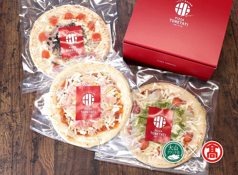 PIZZA TORETATI 3種セット 紅ズワイガニ・のどぐろ・するめいかのピザ（大山ブランド会）米子高島屋 20-AD3 0845