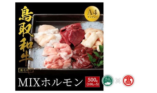 ＜だんだんキッチン＞鳥取和牛　MIXホルモン　５種盛り（パイプ、テッチャン、赤センマイ、ハツ、レバー）大山ブランド会 28-DS2 1180