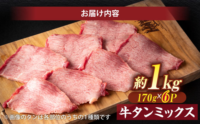 焼肉の常識を覆す！店主渾身の隠れ絶品 しまね和牛タンミックス 計約1.0kg（170g×6P）　焼肉 牛タン 部位おまかせ ミックス 島根県松江市/株式会社O.R.C [ALEF031]