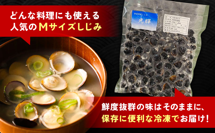 【全12回定期便】産地直送！宍道湖産 冷凍大和しじみMサイズ1kg(500g×2) 砂抜き処理済 島根県松江市/りすたむmatsue [ALDE021]