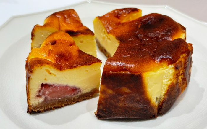 バスクチーズケーキ ホール 直径12cm わっぱ入り 季節のフルーツコンポート入り 冷凍 島根県松江市/Kenasun [ALHF001]