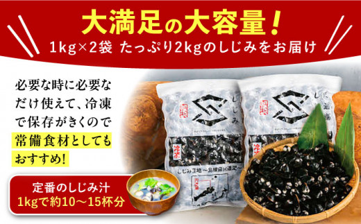 地元でも入手困難なレアサイズ！ Lサイズ 宍道湖産ヤマトシジミ(冷凍砂抜き済み)1kg×2袋(2kg) 島根県松江市/宍道湖漁業協同組合 [ALAZ003]