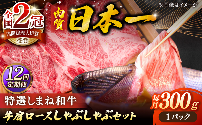 【全12回定期便】肉質日本一！特選しまね和牛しゃぶしゃぶセット(300g×1パック) 人気 おすすめ 島根県松江市/株式会社かがり陽 [ALGP007]