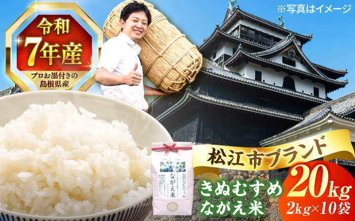 【令和7年産】松江市産きぬむすめ「ながえ米」20kg(2kg×10) 島根県松江市/有限会社藤本米穀店 [ALCG017]