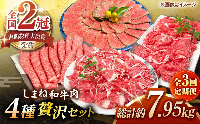 【全3回定期便】その旨味、最上級！「しまね和牛肉」4種贅沢セット単品 島根県松江市/有限会社おき精肉店 [ALFT085]