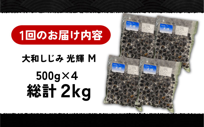 【全6回定期便】産地直送！宍道湖産 冷凍大和しじみMサイズ2kg(500g×4) 砂抜き処理済 島根県松江市/りすたむmatsue [ALDE008]