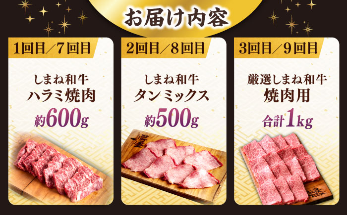 【全12回定期便】叉鬼の焼肉酒場 豪華特別セット！（ハラミ・牛タン・厳選焼肉・スライス・しゃぶしゃぶ/すき焼き・ヒレステーキ）計8.2kg　島根県松江市/株式会社O.R.C [ALEF014]