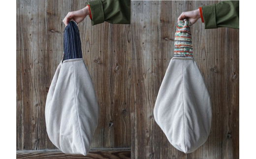 【想い出の布でお作りする世界に1つのomoide bag】裂き織り ワンハンドル ショルダーバッグ 想い出 島根県松江市/covaci MAJIBON [ALAR001]