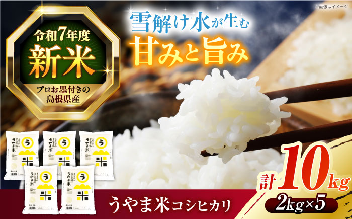 [令和7年産][新米]雪解け水で育った 島根県産「うやま米コシヒカリ(雲南市吉田町)」10kg(2kg×5) 島根県松江市/有限会社藤本米穀店 [ALCG012]