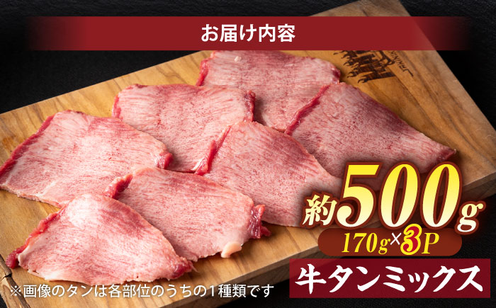 焼肉の常識を覆す！店主渾身の隠れ絶品 しまね和牛タンミックス(500g)　焼肉 牛タン 部位おまかせ ミックス 島根県松江市/株式会社O.R.C [ALEF009]
