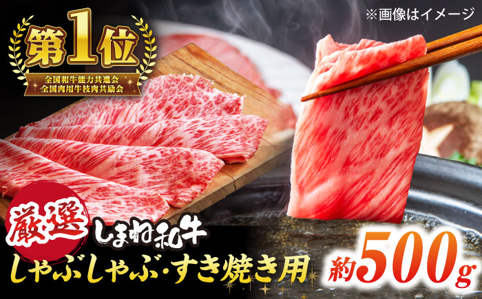 極上厳選!受賞歴多数 しまね和牛 しゃぶしゃぶ/すき焼き用(500g) 島根県松江市/株式会社O.R.C [ALEF004]