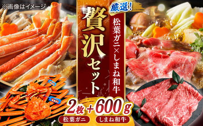【豪華コラボ企画】迷ったらこれ！松葉がに×しまね和牛 2大ブランド味わいセット 島根県松江市/中浦食品株式会社 [ALBO004]