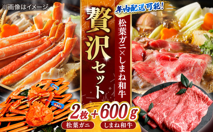 【年内発送】【豪華コラボ企画】迷ったらこれ！松葉がに×しまね和牛 2大ブランド味わいセット 島根県松江市/中浦食品株式会社 [ALBO004]