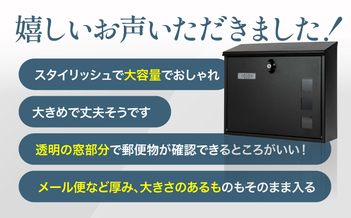 【人気ポストメーカー】郵便ポスト 郵便受け 壁掛け 大型 ひねりロック 鍵付き 横型 TMD014BHB 島根県松江市/合同会社カバポスト [ALEH003]