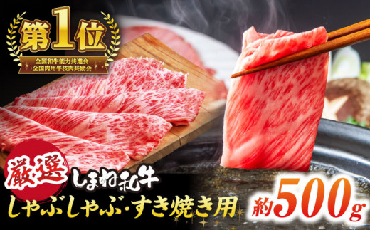 	極上厳選！受賞歴多数 しまね和牛 しゃぶしゃぶ/すき焼き用(500g) 島根県松江市/株式会社O.R.C [ALEF004]